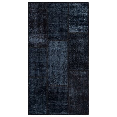 One-of-a-Kind Hand-Knotted 1960s Black 2'9" x 4'2" Area Rug - Image 0