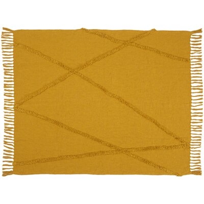 Life Styles Solid Tufted Abstract Diamond Throw Blanket - Image 0