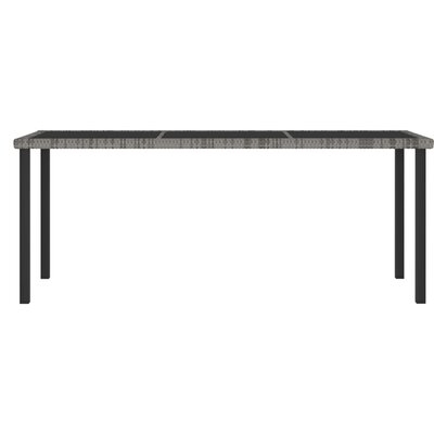 Latitude Run® Garden Dining Table Black 70.9"X27.6"X28.7" Poly Rattan - Image 0