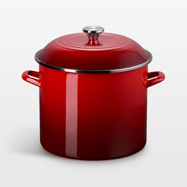 Le Creuset ® 16-Qt. Cerise Enameled Stockpot with Stainless Steel Knob - Image 0