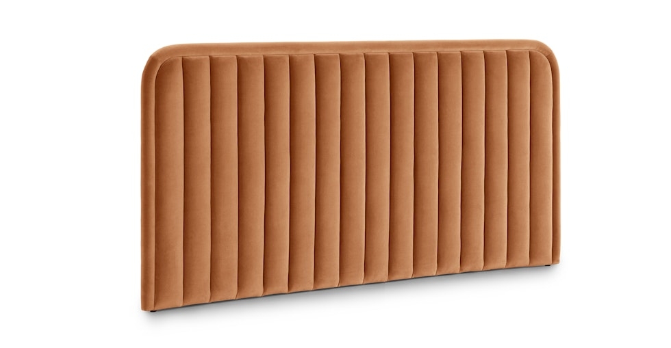 Rolph King Velvet Headboard - Plush Pacific Rust - Image 0