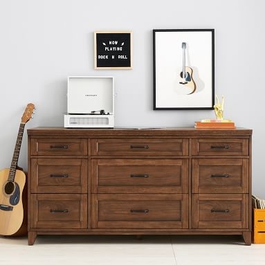 Hampton 9-Drawer Wide Dresser, Dark Walnut - Image 4