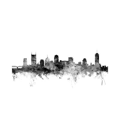 Nashville, Tennessee in Black and White - Wrapped Canvas Graphic Art Print - Image 0