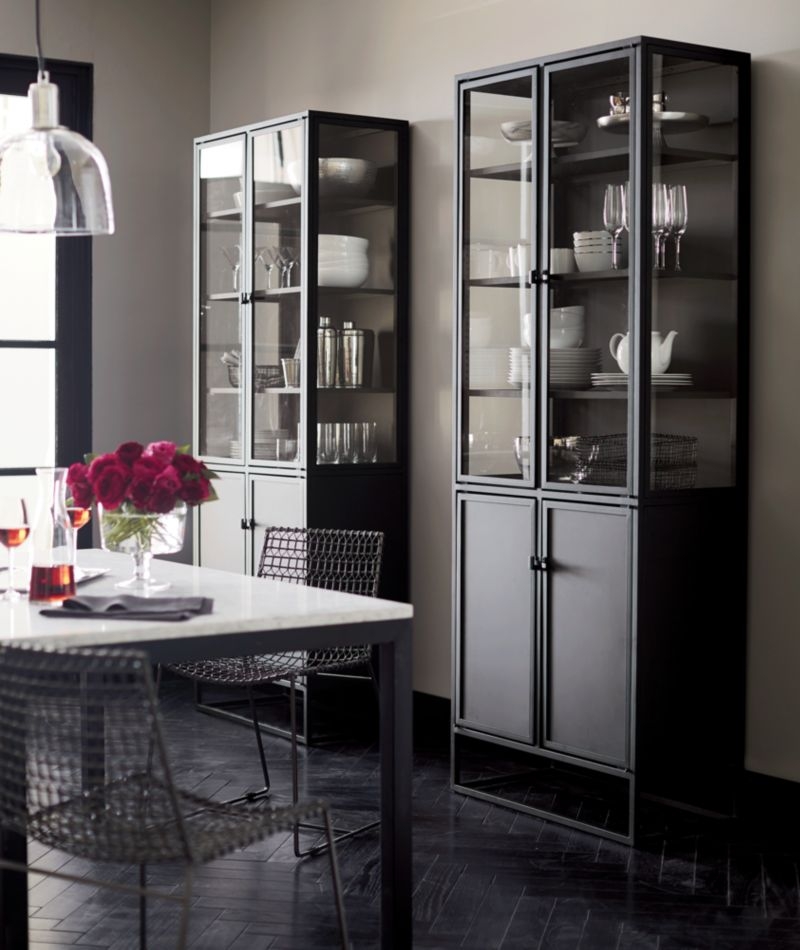 Casement Black Tall Storage Cabinet - Image 1