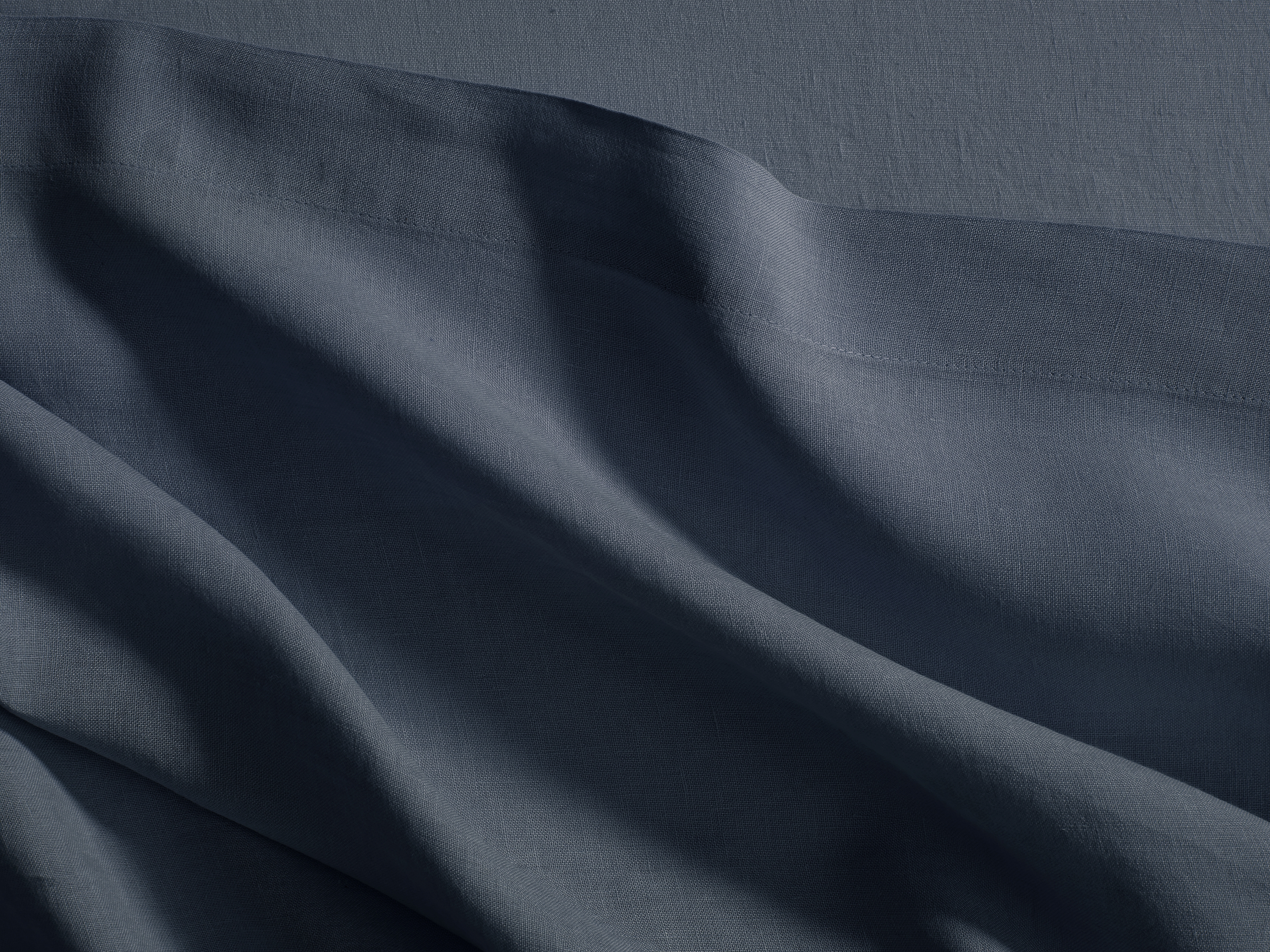 Italian Garment-Dyed Flat Sheet Linen Queen in Blue - Image 0