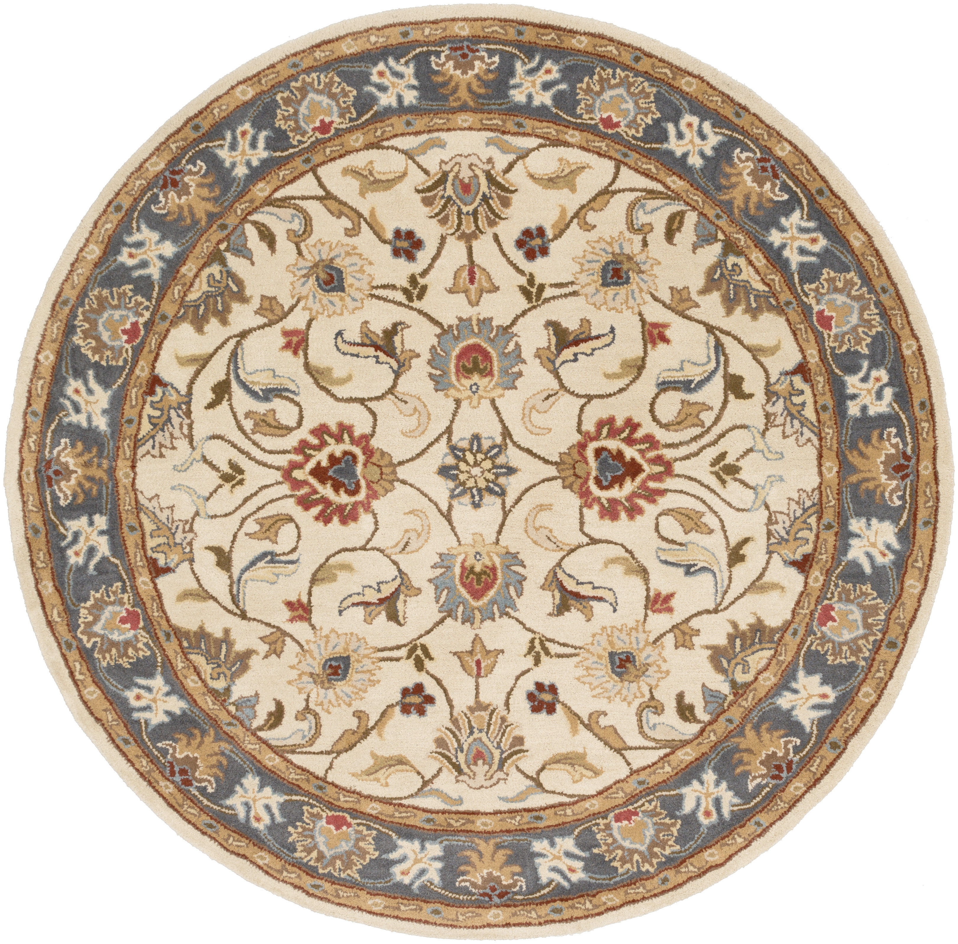 Caesar Beige Indoor 4' x 4' Handmade Rug - Image 0