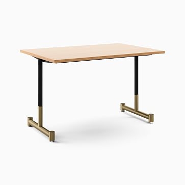Restaurant Table:Top 32" x 48" Rect: Sand: Dining Ht ADA Base: Bronze/Brass - Image 3