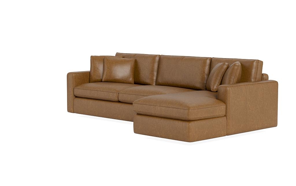 James Leather 3-Seat Right Chaise Sectional - Image 2