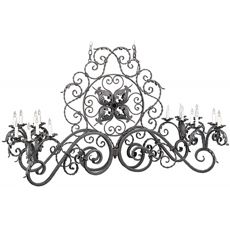 Arte De Mexico 16 - Light Candle Style Classic / Traditional Chandelier with Wrought Iron Accents - Image 0