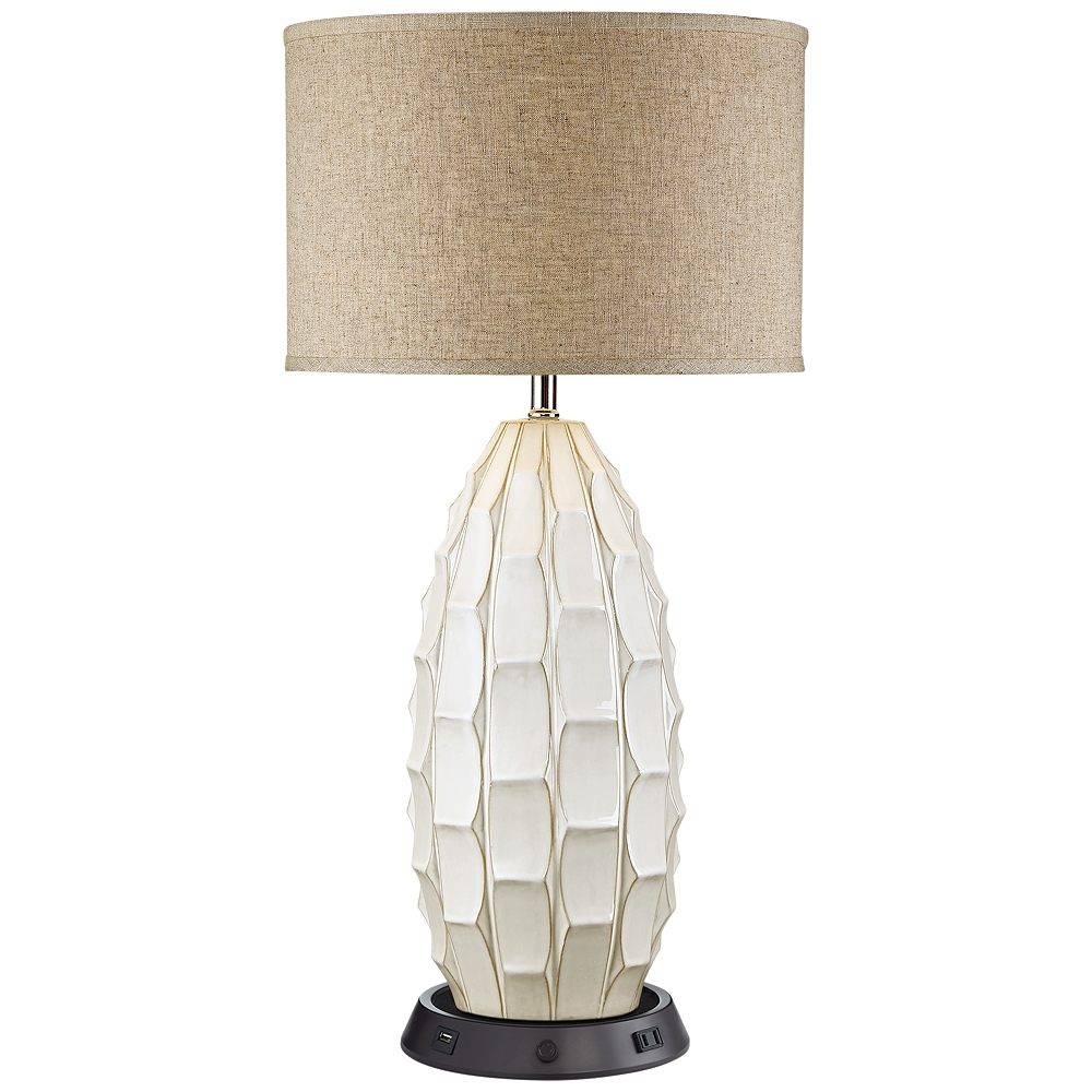 Possini Euro Cosgrove Ceramic Table Lamp with Dimmable USB Workstation Base - Image 0
