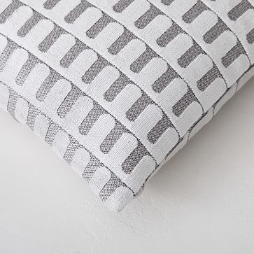 Cut Velvet Archways Pillow Cover, 20"x20", White - Image 3