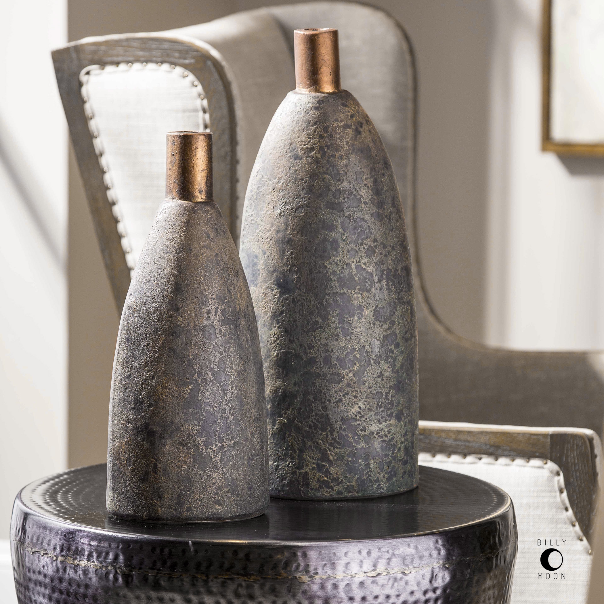 Kasen Charcoal Vases S/2 - Image 0