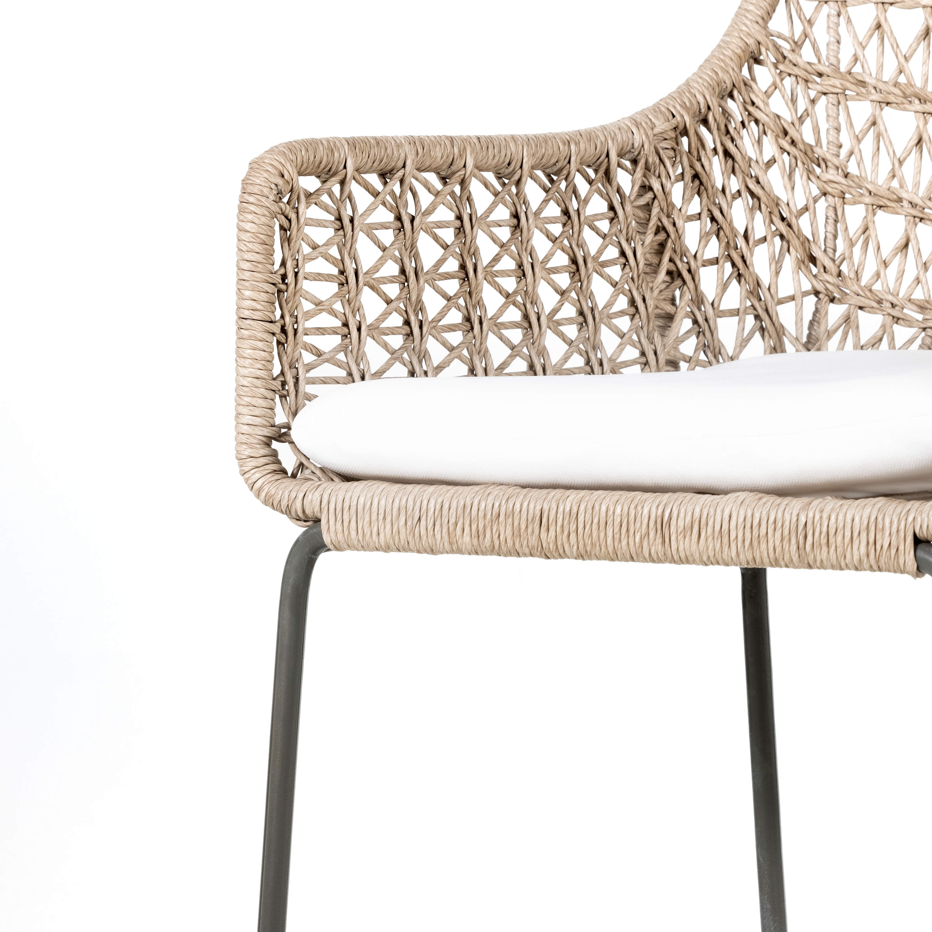 Bandera Outdoor Stool W/Cshn-Wht-Counter - Image 9