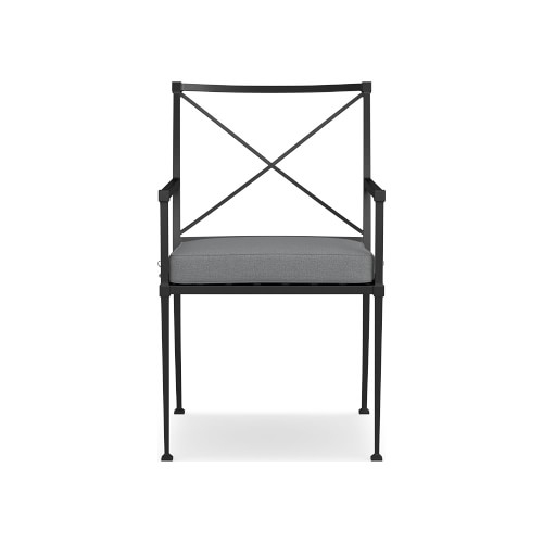 Bridgehampton Arm Chair Cushion, Perennials Performance Basketweave, Gray, Piped - Image 0