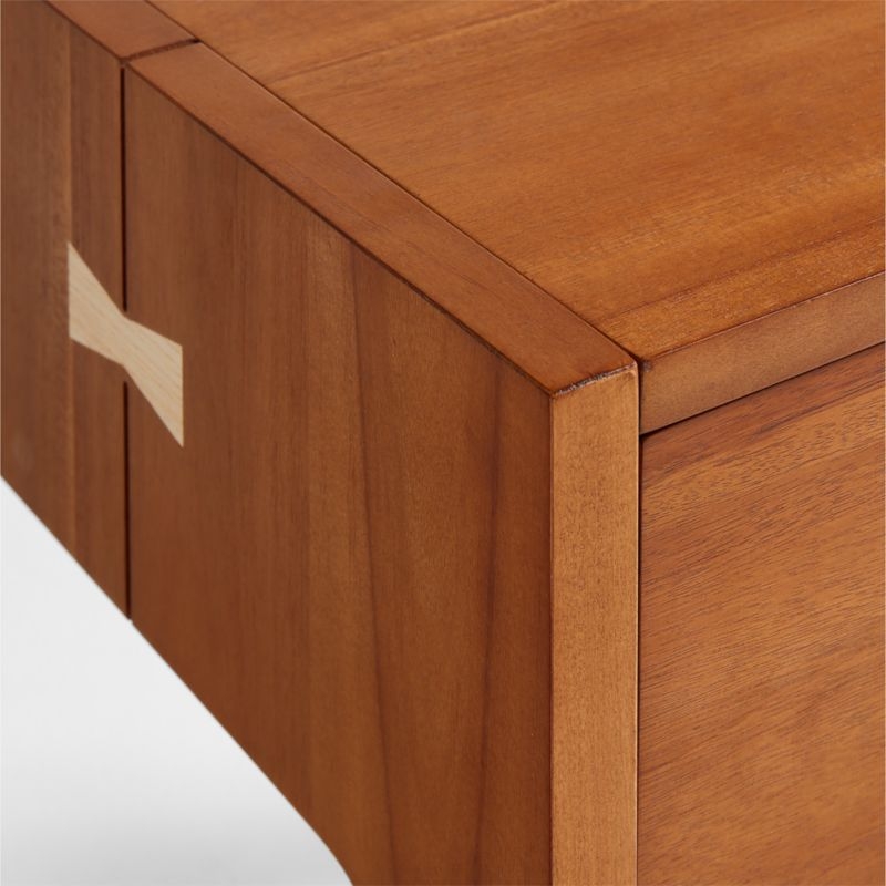 Set of 2 Nova Natural Acacia Wood Kids Nightstand with Drawer - Image 4