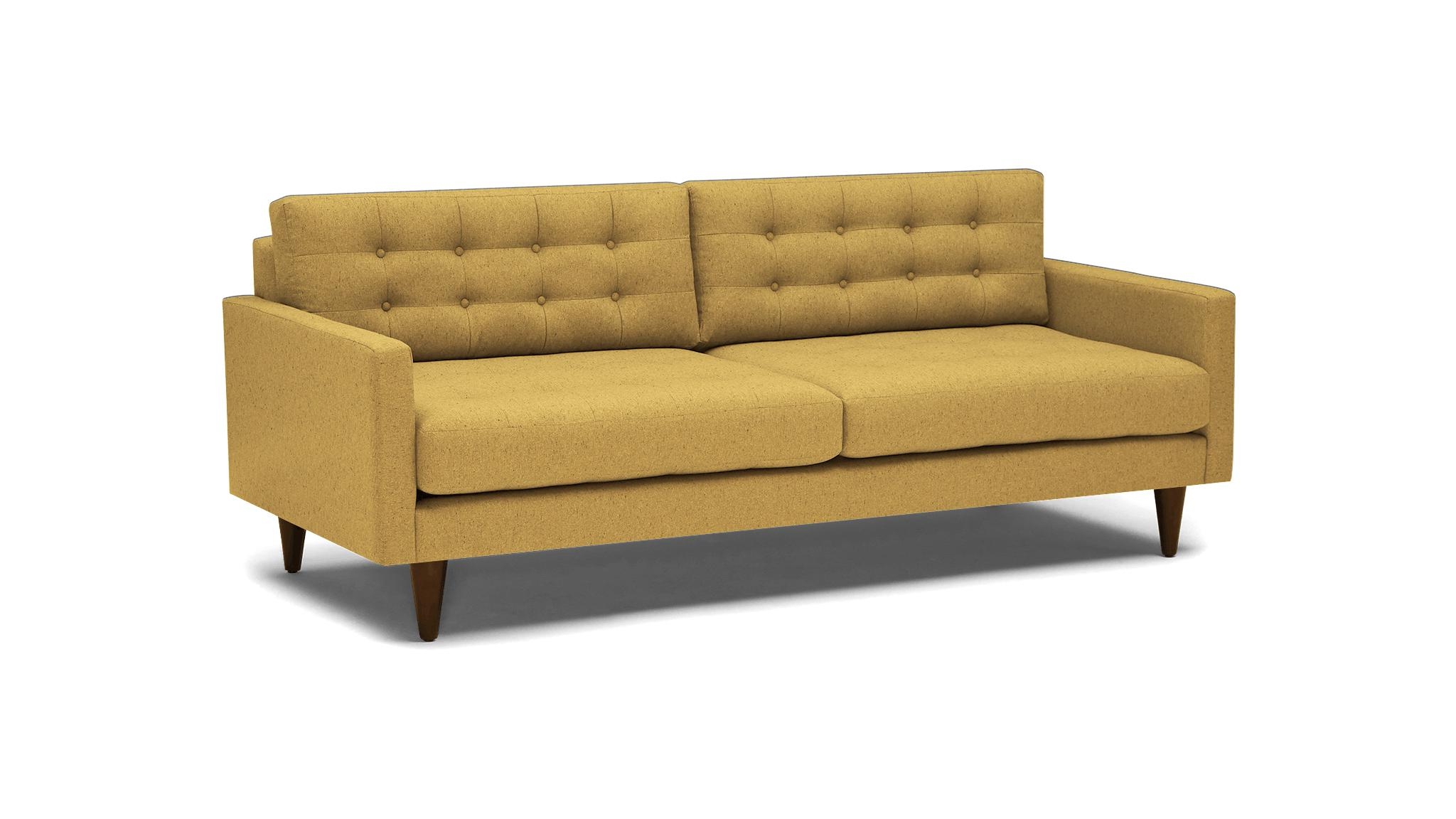 Yellow Eliot Mid Century Modern Sofa - Bentley Daisey - Mocha - Image 1