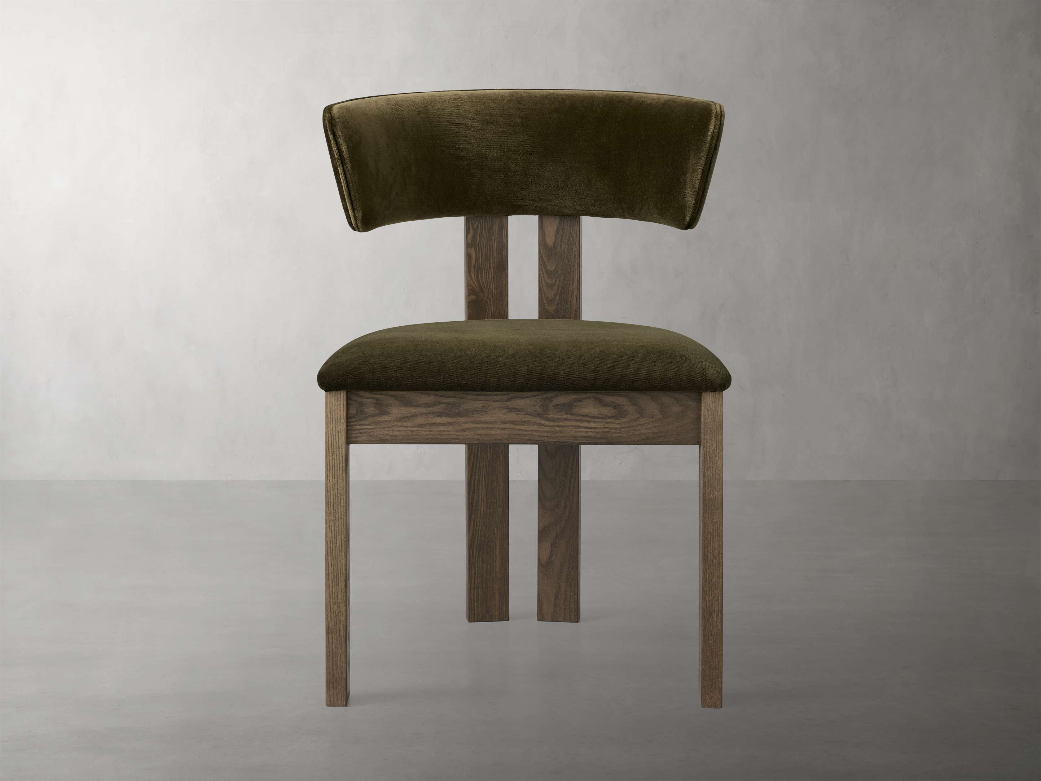 Rodin Dining Side Chair in Upholstered Green  Cinder & Vance Olive - Image 0