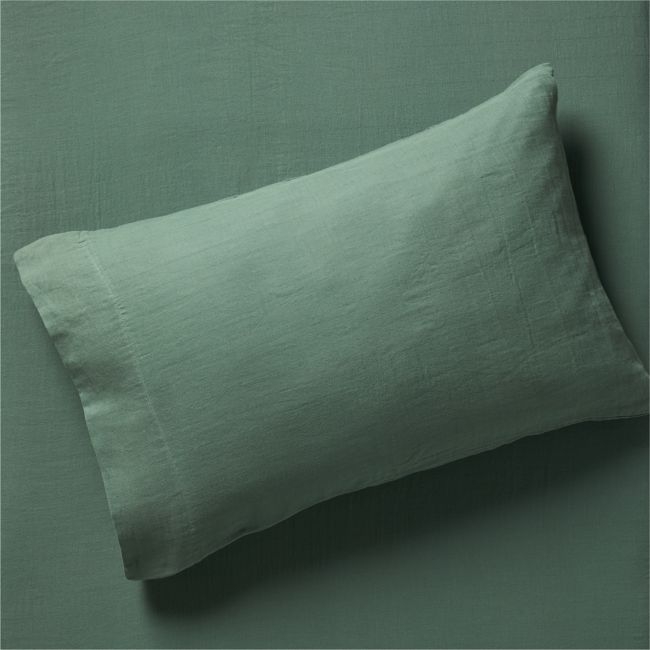 Supersoft Pine Green Organic Cotton Gauze Kids Pillowcase - Image 0