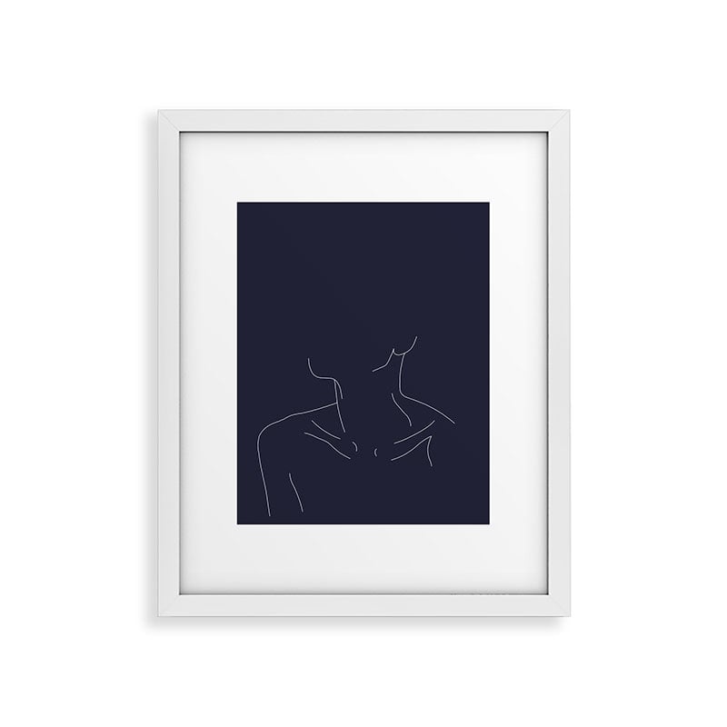 Female Illustration Ali Blue by The Colour Study - Framed Art Print Modern White 11" x 14" - Image 0