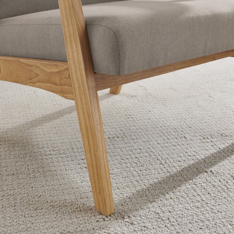 Brandolyn 23.6'' Wide Linen Armchair, Beige - Image 3