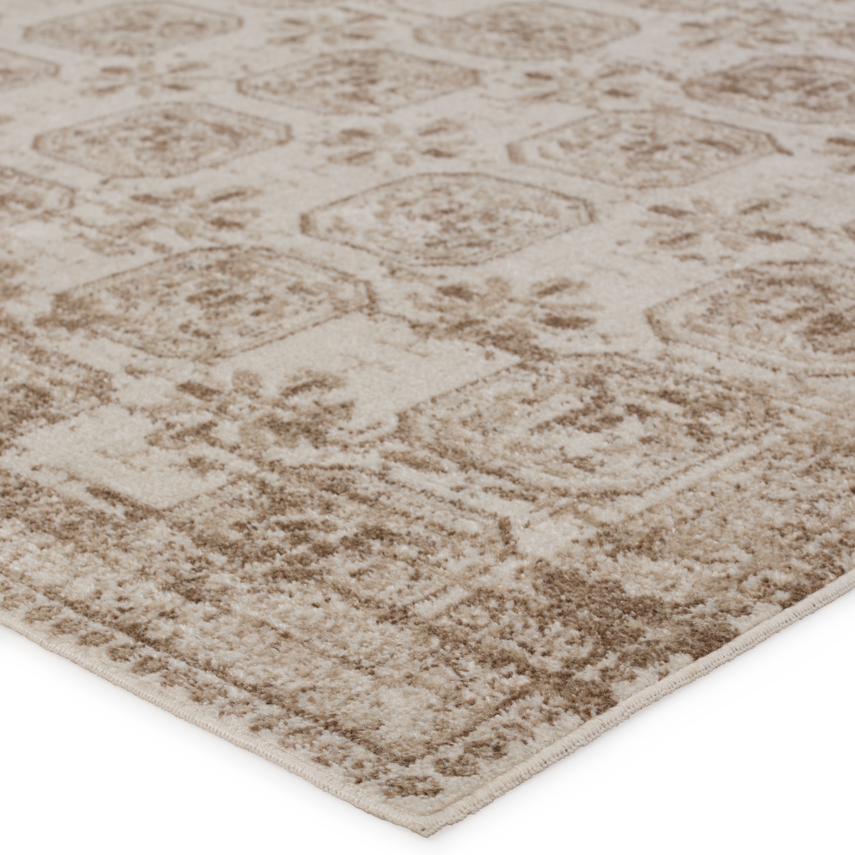 Vibe by Milea Trellis Tan/ Cream Area Rug (7'10"X10') - Image 1
