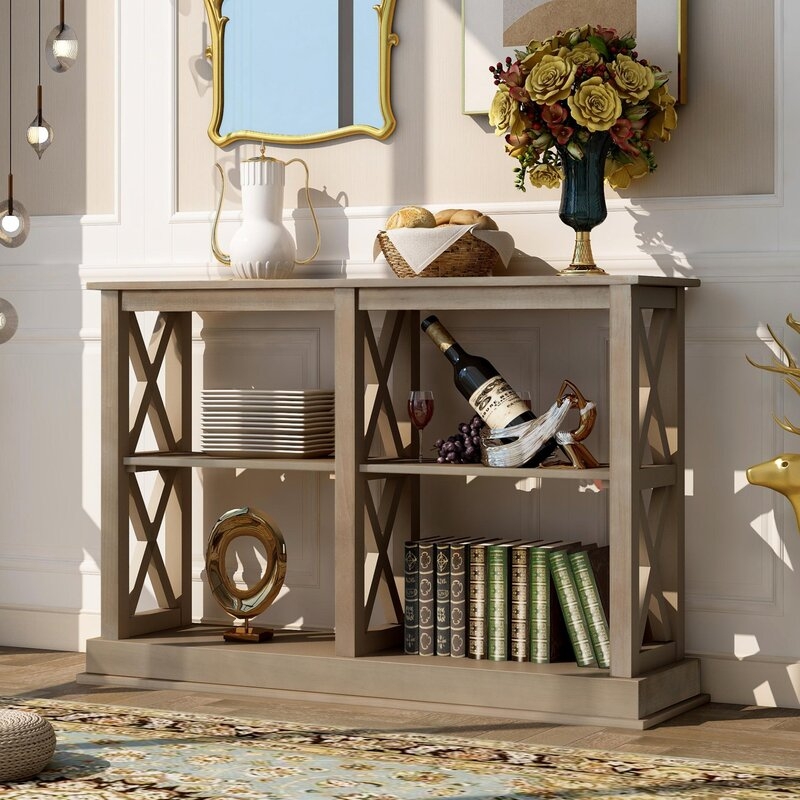 Console Table With 3-Tier Open Storage - Image 1