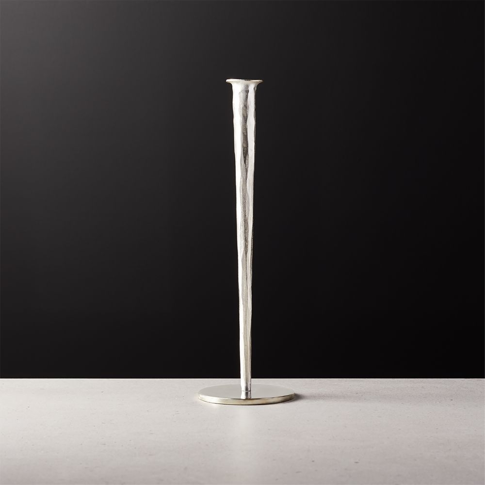 Forged Silver Taper Candle Holder Medium - Image 0