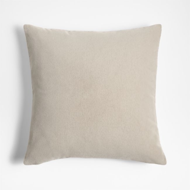 Faux Mohair Recycled 20x20 Moonbeam White Throw Pillow Cover - Image 0