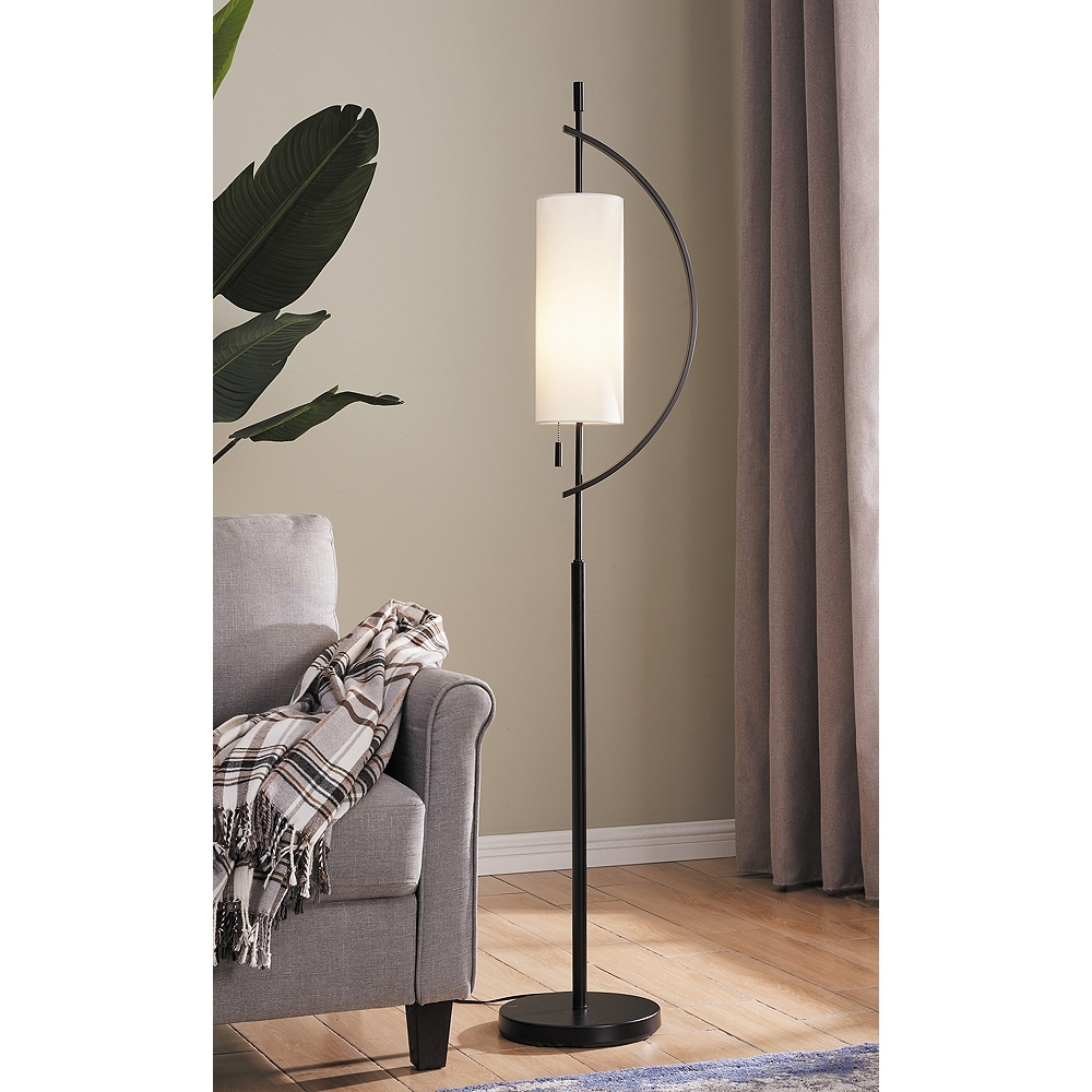 Lite Source Renessa Black and White Floor Lamp - Style # 87W39 - Image 0
