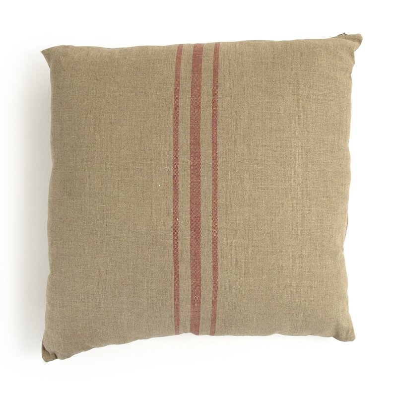 Zentique Red Stripe Indoor Linen Throw Pillow - Image 0