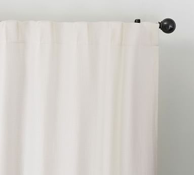 Ferguson Textured Cotton Pole-Pocket Curtain, 50 x 84", Ivory - Image 0