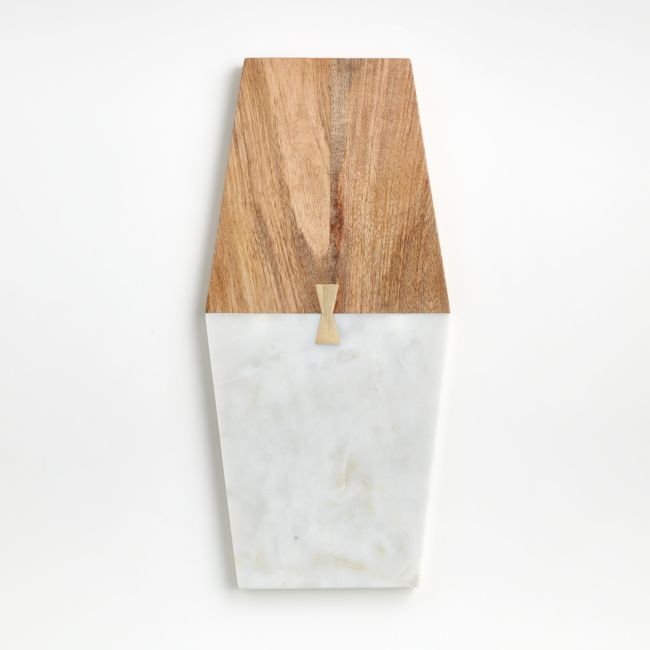 Salvia Wide Nesting Marble and Wood Cheese Board - Image 0