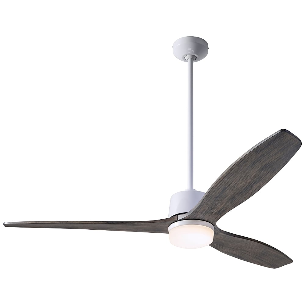 54" Modern Fan Arbor Gloss White and Graywash Damp LED Ceiling Fan - Style # 97F59 - Image 0