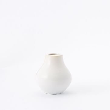 Reactive Glaze Vase, Bud, 4.5", White - Image 0