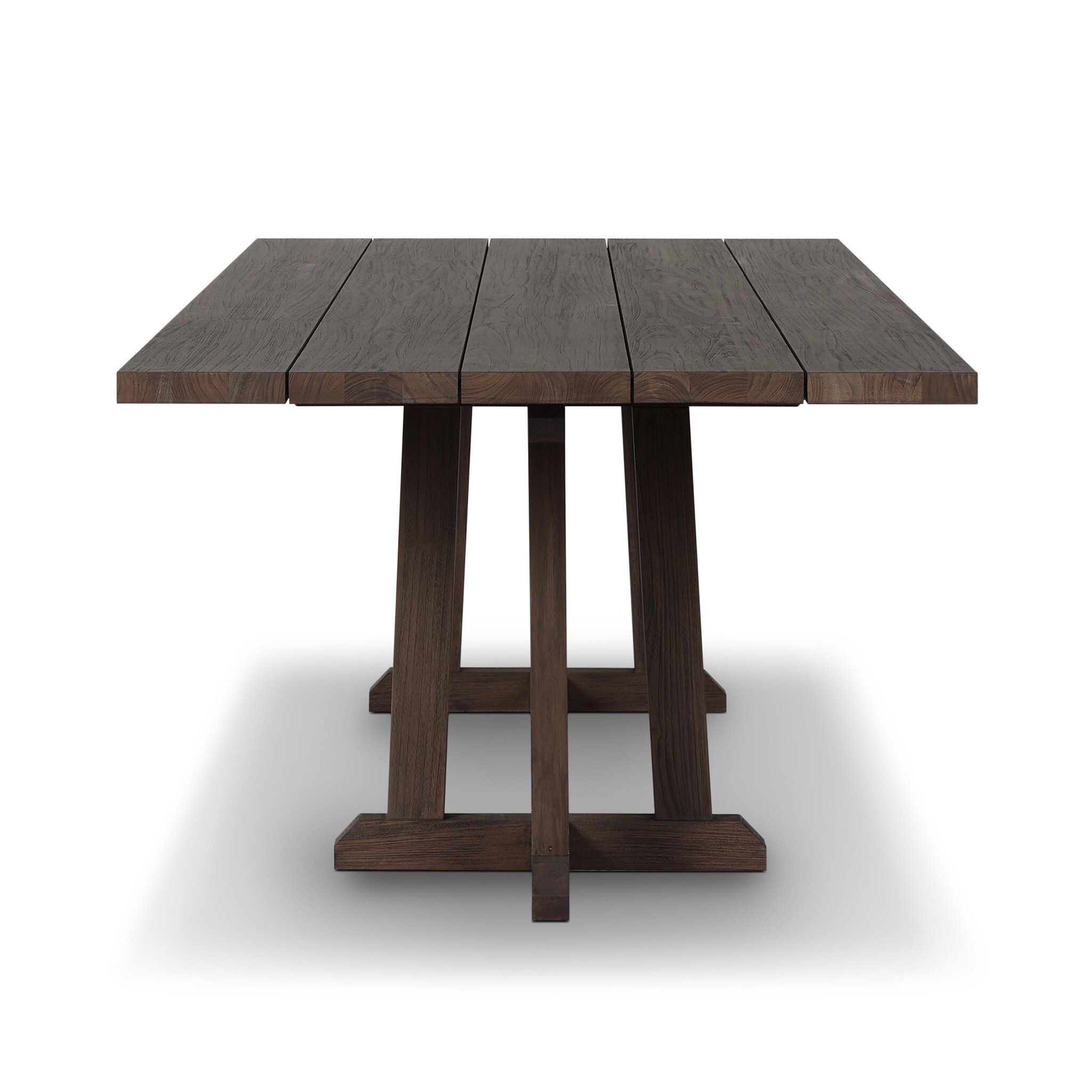 Indie Outdoor Dining Table - Stained Saddle Brown FSC - Image 2