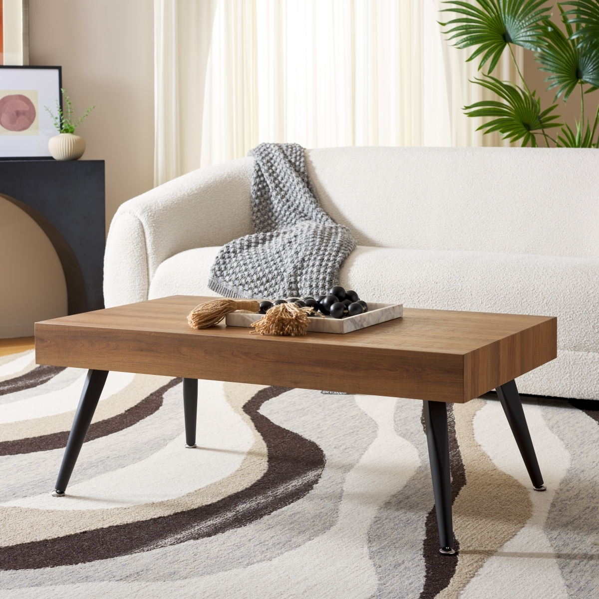 Cedric Coffee Table - Brown / Black - Safavieh - Image 1