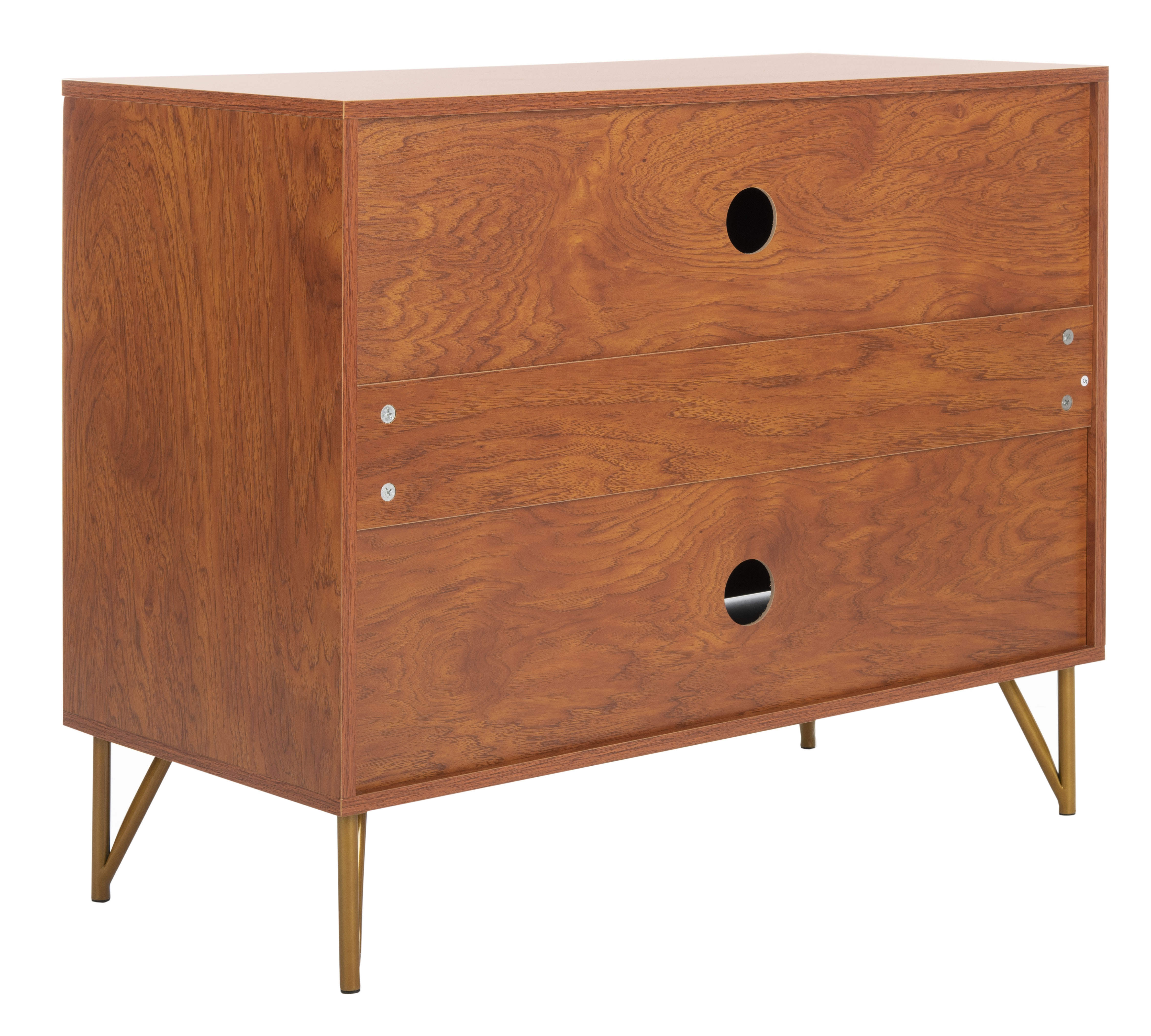 Pine 2 Door Modular Tv Unit - Natural/Gold - Safavieh - Image 4
