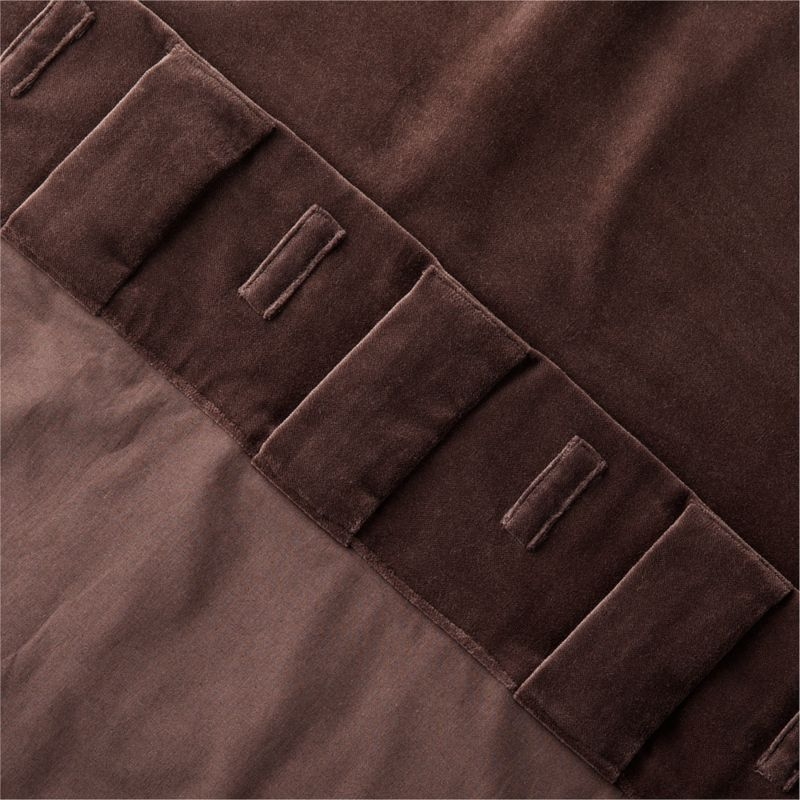 Chocolate Brown Velvet Window Curtain Panel 48''x84'' - Image 4