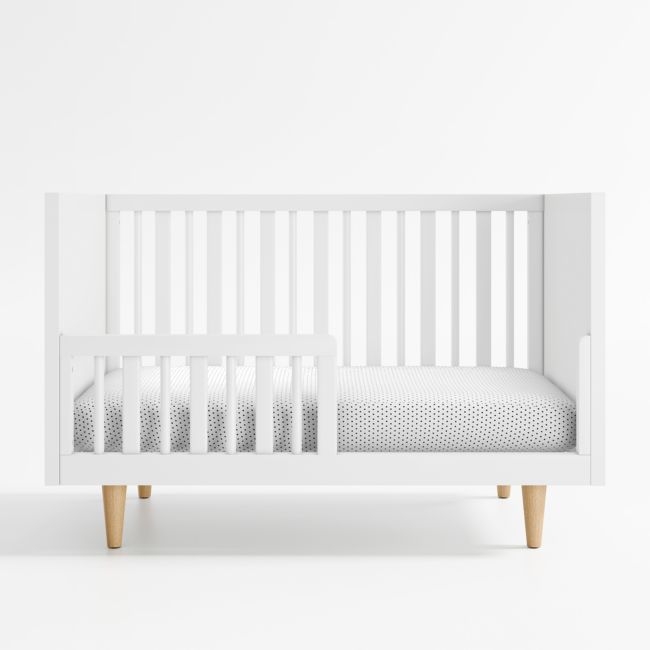Finn White Wood Toddler Bed Rail - Image 0