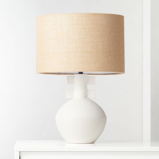 Domani Textured White Table Lamp - Image 0