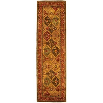 Oriental Handmade Tufted Wool Red/Green/Yellow Area Rug - Image 0