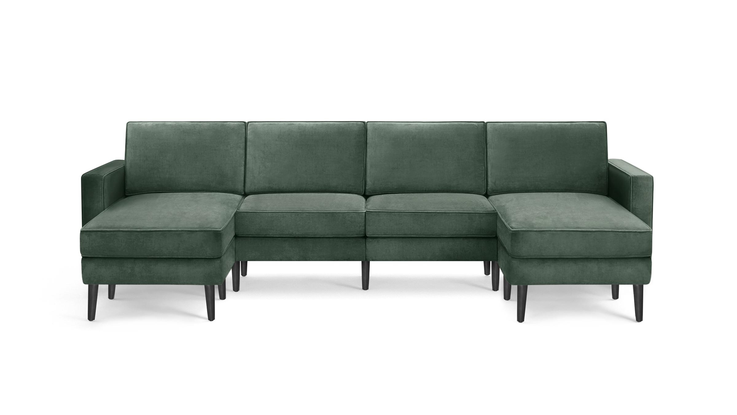 Nomad Velvet King Sofa with Double Reversible Chaise - Graphite Grey - Performance Velvet / Chrome - Metal - Image 6