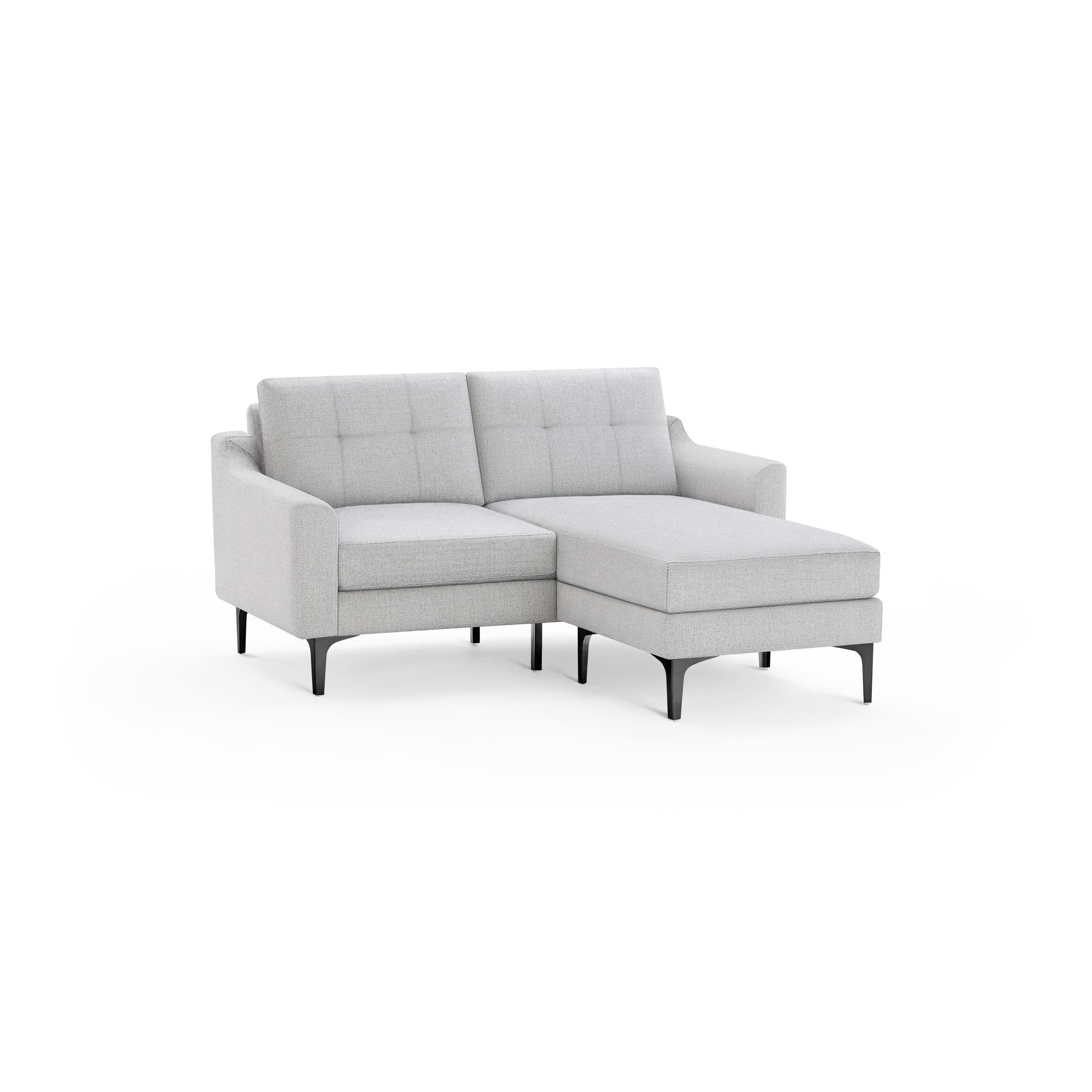 Nomad Loveseat with Chaise - Crushed Gravel - Performance Chenille / Black - Metal / Slope - Image 0