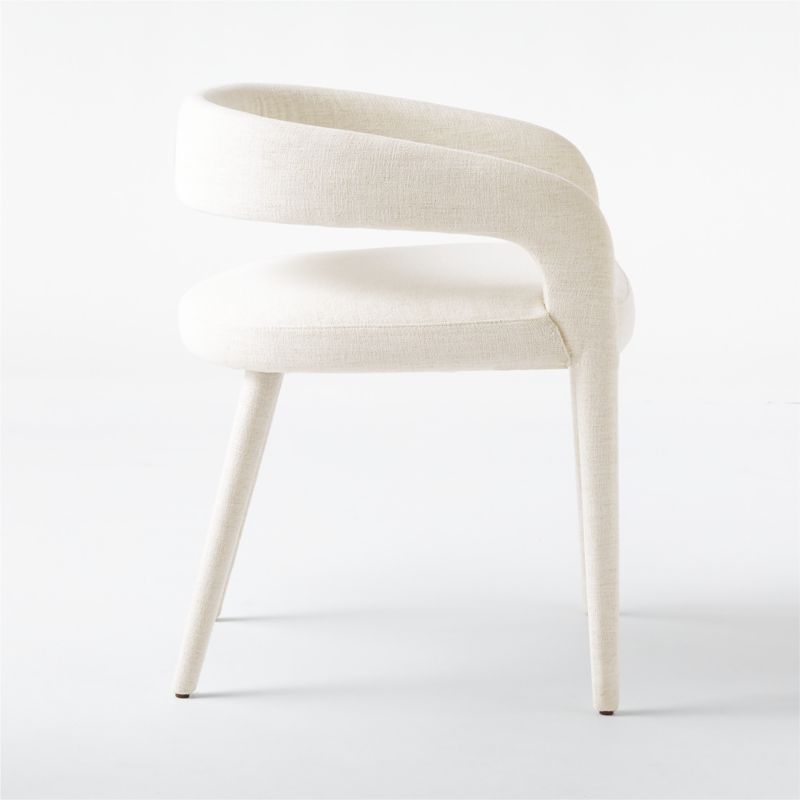 Lisette White Performance Fabric Dining Armchair - Image 3