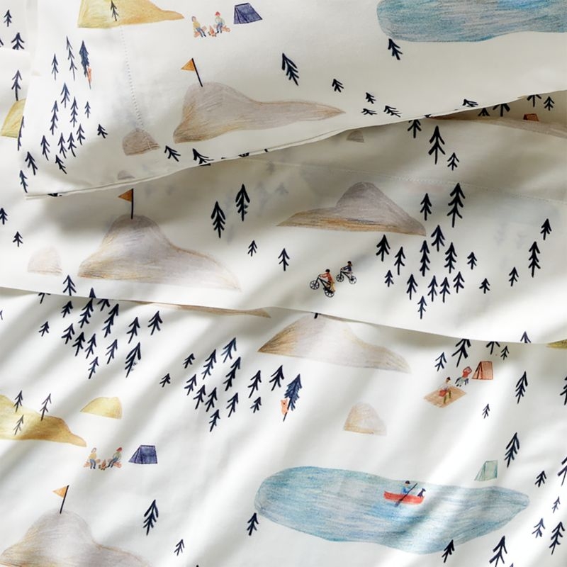 Stay Cool Adventure Pattern 100% Organic Cotton  Kids Full Sheet Set - Image 1