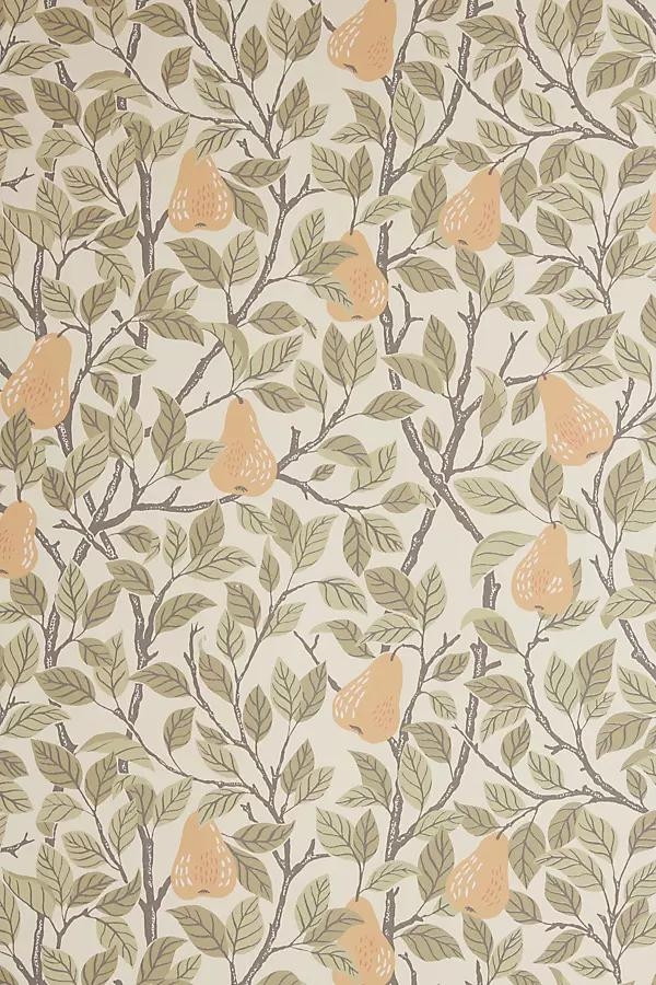 Pirum Yellow Pear Floral Fruit Wallpaper - Image 0