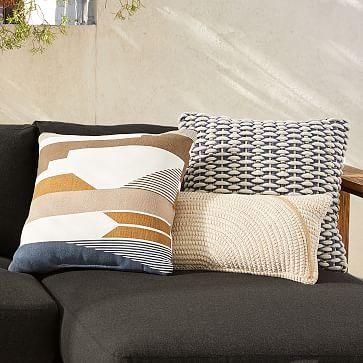 Desert Stream Indoor/Outdoor Pillow, Indigo, 20"x20" - Image 2
