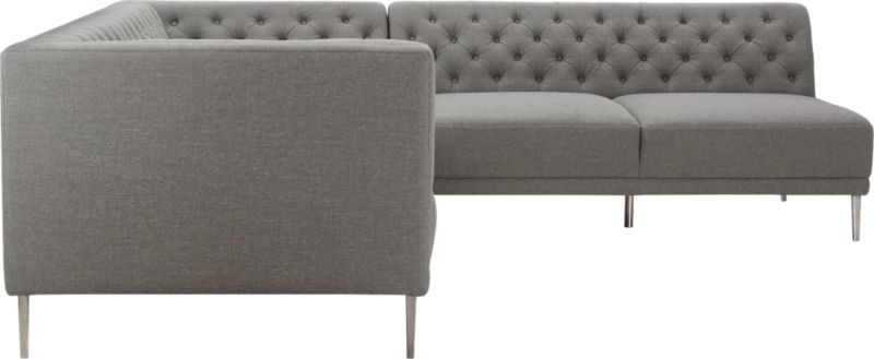 Savile Tufted Sectional Sofa Bloce Grey - Image 2