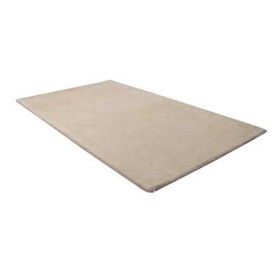 One Of A Kind  Hand-Tufted Modern & Contemporary 3' X 5' Solid Wool Cream Rug - Image 0