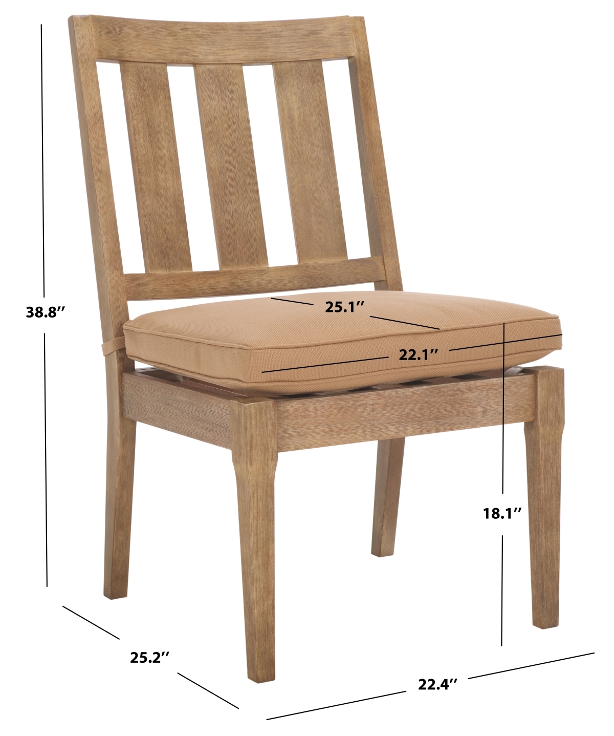 Dominica Outdoor Dining Chair - Natural/Brown - Image 7